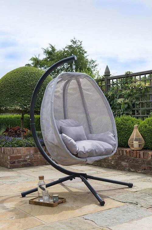 Grey Cocoon Hanging Egg Chair Swing